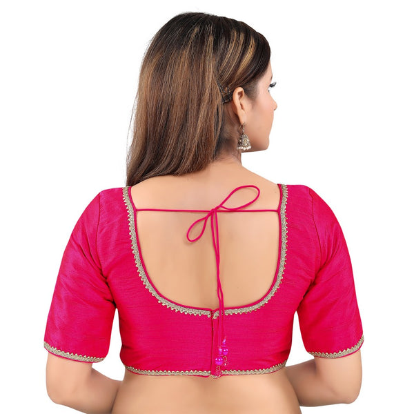 Mulbury Silk Padded Back Open Elbow Sleeves Readymade Blouse