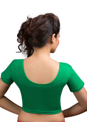 Green Cotton Lycra Stretchable Blouse
