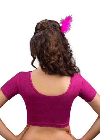 Magenta Cotton Lycra Stretchable Blouse