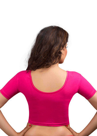 Pink Cotton Lycra Stretchable Blouse