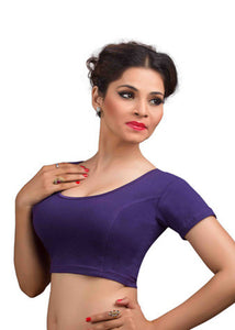 Purple Cotton Lycra Stretchable Blouse