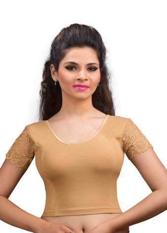 Dark-Gold Cotton Lycra Stretchable Blouse