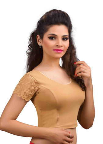 Dark-Gold Cotton Lycra Stretchable Blouse