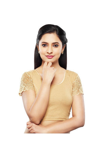 Gold Cotton Lycra Stretchable Blouse