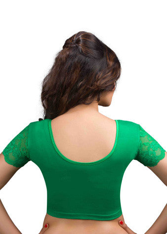 Green Cotton Lycra Stretchable Blouse