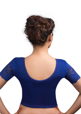 Royal-Blue Cotton Lycra Stretchable Blouse