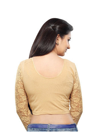 Gold Cotton Lycra Stretchable Blouse