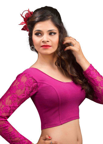 Magenta Cotton Lycra Stretchable Blouse