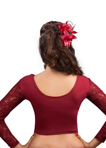  Maroon Cotton Lycra Stretchable Blouse