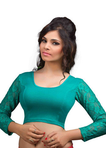 Rama-Green Cotton Lycra Stretchable Blouse