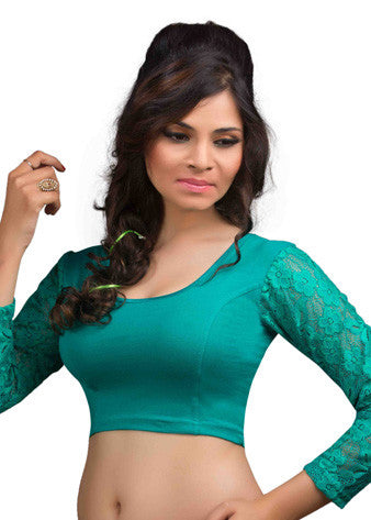 Rama-Green Cotton Lycra Stretchable Blouse