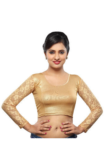 Vamas Copper Shimmer Stretchable Blouse