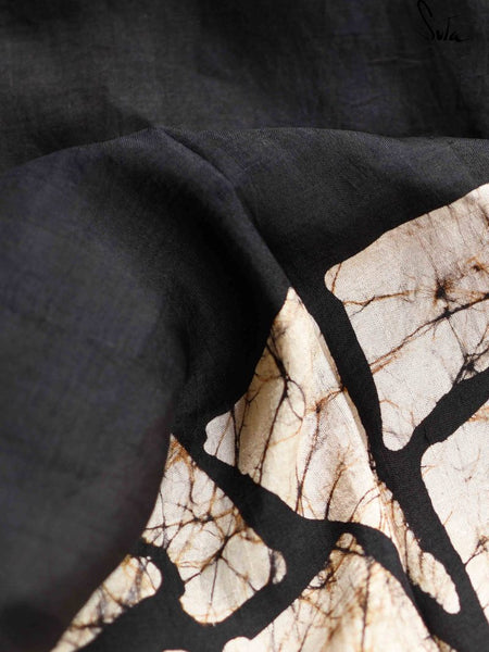 Purple & Black Handwoven Mulberry Silk Saree