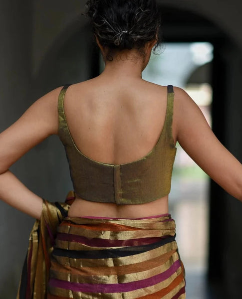 Readymade Stunning Gold Blouse Made of Polyester