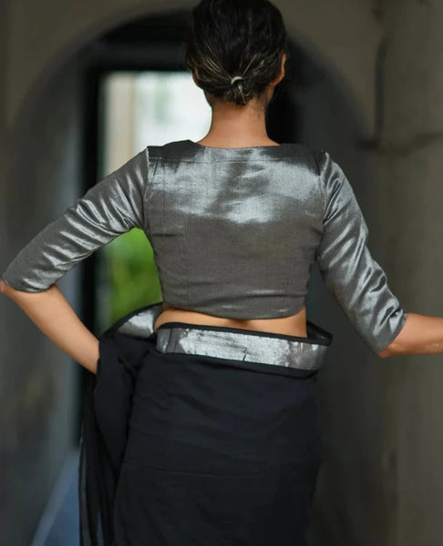 Readymade Beautiful Silver Blouse Made of Polyester