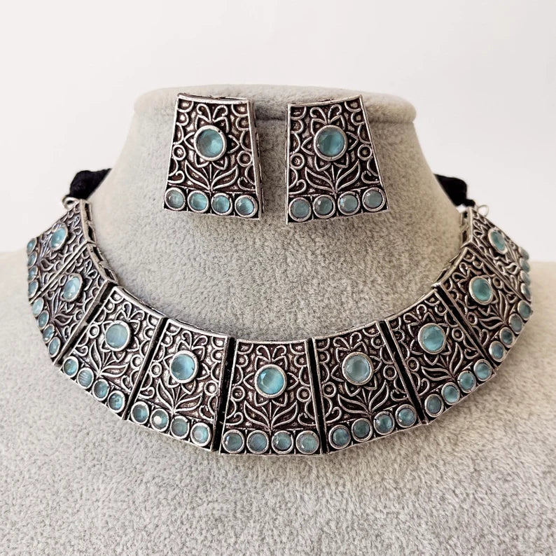 Handcrafted Oxidized Indian Necklace