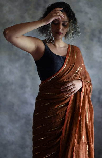 Black Color Silk Readymade Sleeveless Blouse
