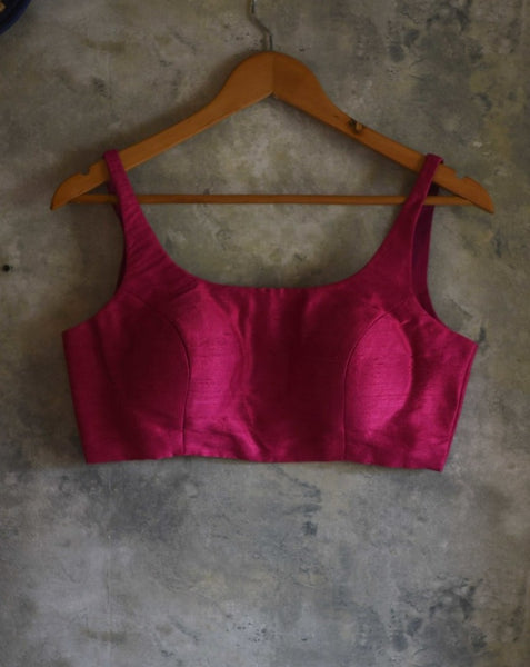 Pink Color Silk Readymade Sleeveless Blouse