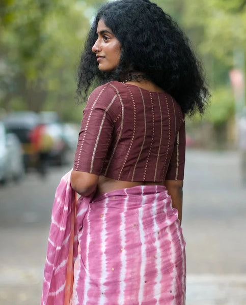 Readymade Stunning Brown Blouse Made of Art Silk