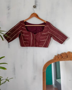 Readymade Stunning Brown Blouse Made of Art Silk