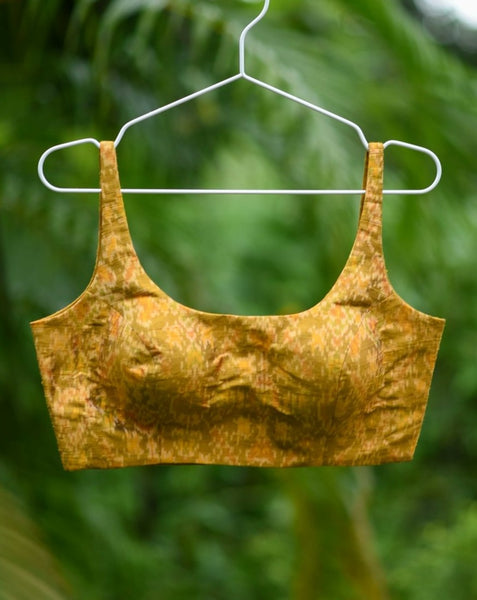 Yellow Handwoven Ikat Silk Blouse