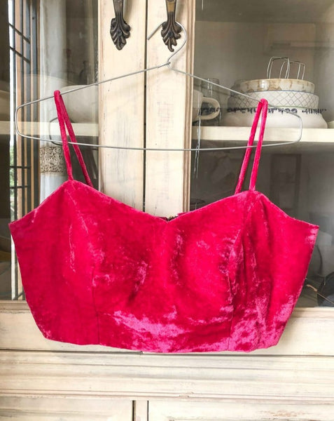 Rani Pink Velvet Ready Made Blouse