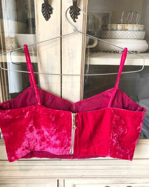 Rani Pink Velvet Ready Made Blouse