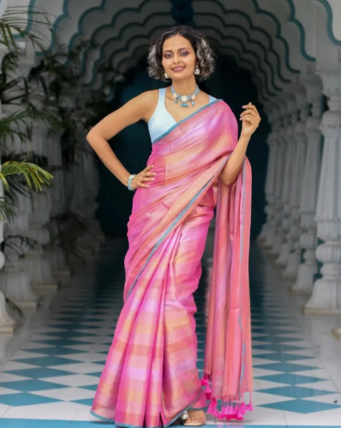 Stunning Saree Made of Cotton and Zari