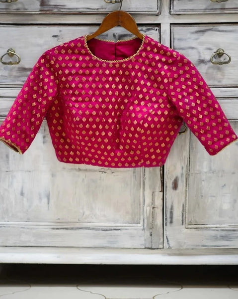 Readymade Versatile Pink and Gold Brocade Blouse