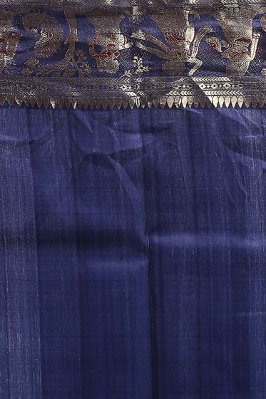 Navy Blue Ethnic Gorgeous Pure Silk Baluchari Swarnachari Saree