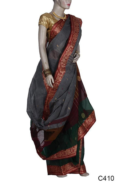 Multi Color Traditional Handloom Cotton Saree