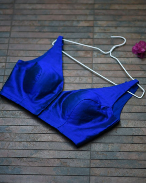 Blue Sleeveless Blouse
