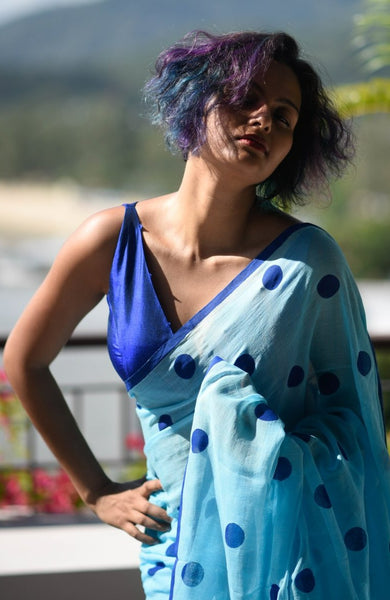 Blue Sleeveless Blouse