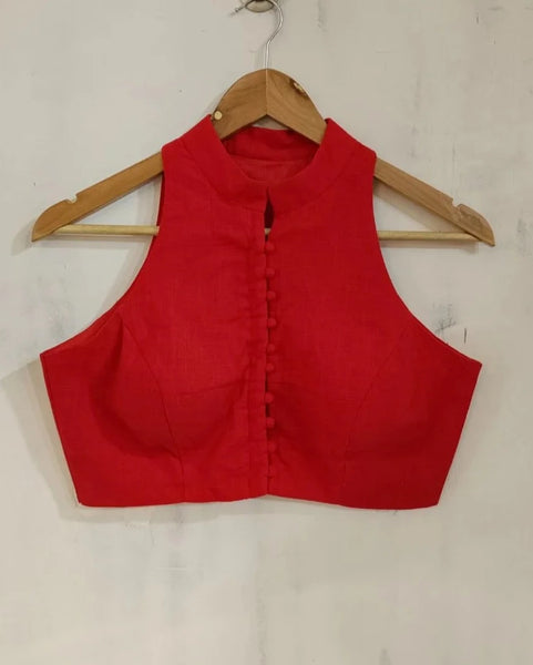 Readymade Elegant Red Cotton Blouse