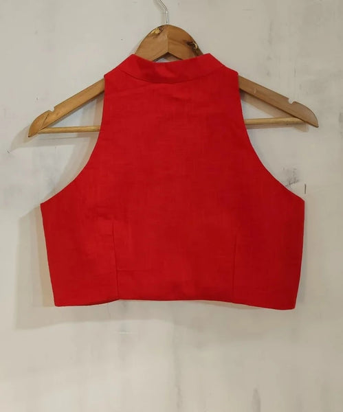 Readymade Elegant Red Cotton Blouse