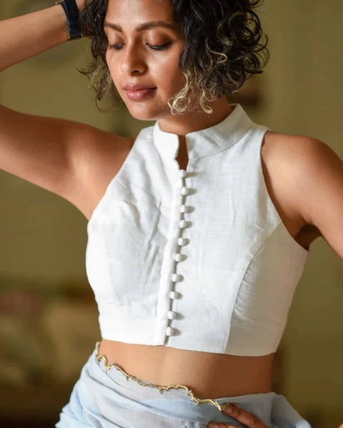 Readymade Simple White Cotton Blouse