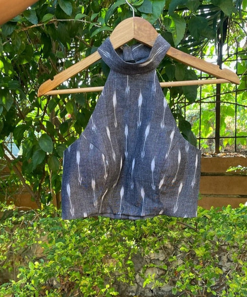 GREY IKAT COTTON READYMADE BLOUSE