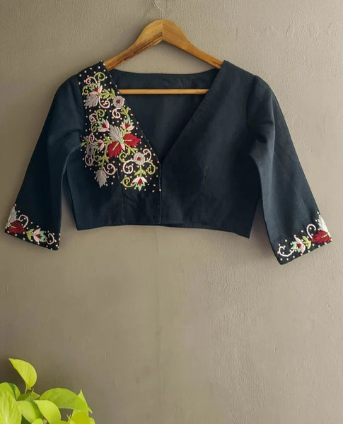 Readymade Stunning Cotton Blouse With Beautiful Embroidery