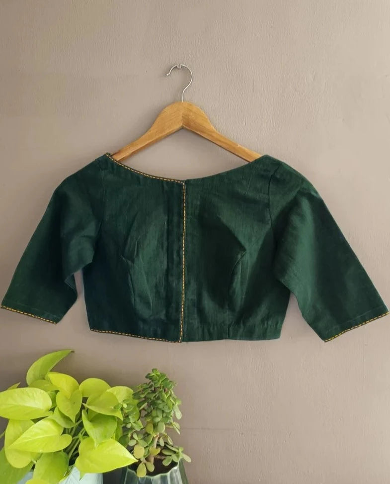 Readymade Ekavali Green Cotton Blouse