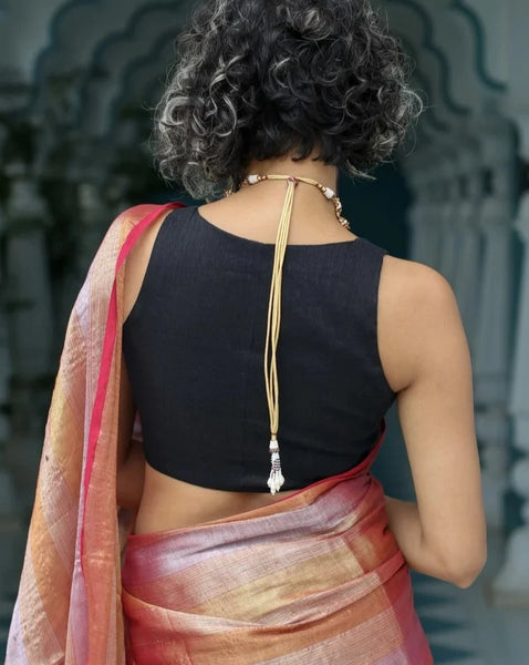 Readymade Beautiful Black Linen Blouse