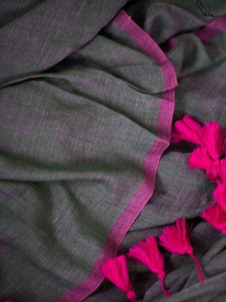 Purple, Green & Pink Mul Modal Saree