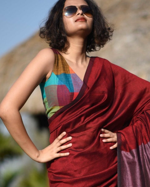 Cotton Multicolored Sleeveless Blouse