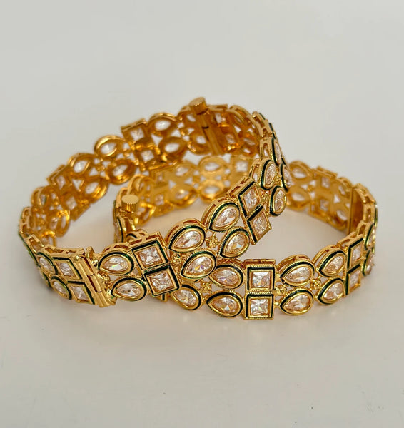 Gold Kundan Indian Wedding Bangles