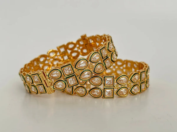 Gold Kundan Indian Wedding Bangles