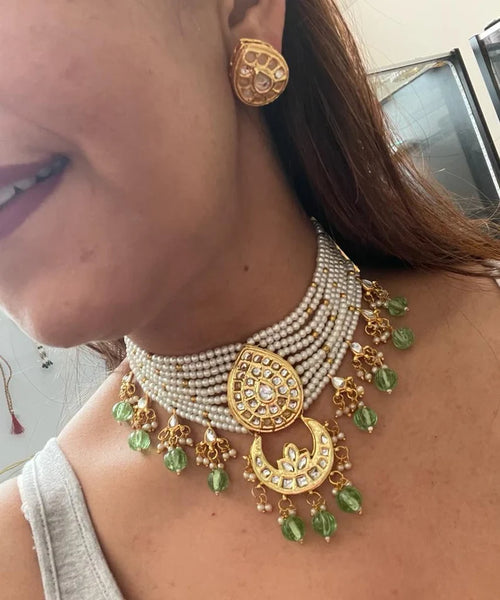 Kundan Pearls Necklace Set