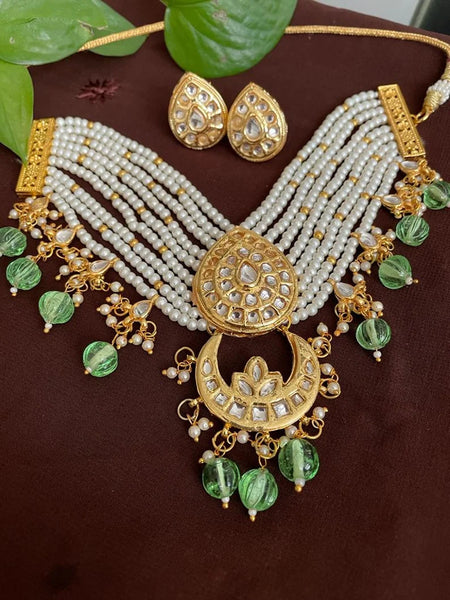 Kundan Pearls Necklace Set