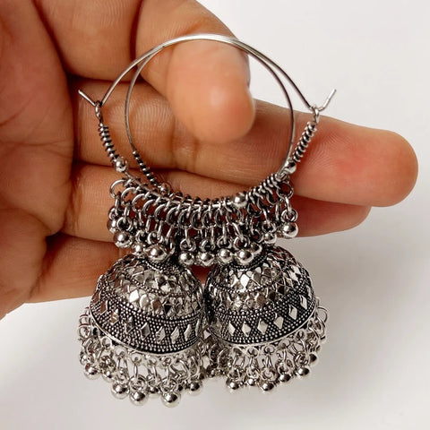 Antique German Silver Pakistani Earrings