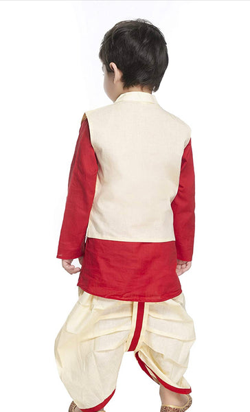 Baby Annaprashan Jacket, Kurta, Dhoti Set