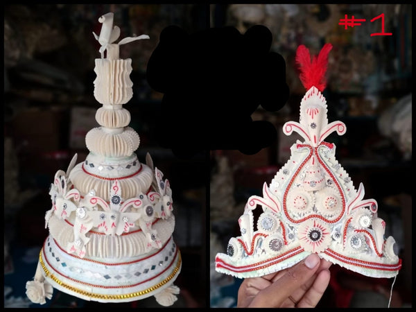 Authentic Sholar Topor & Mukut Pair for Bengali Bride and Groom Wedding