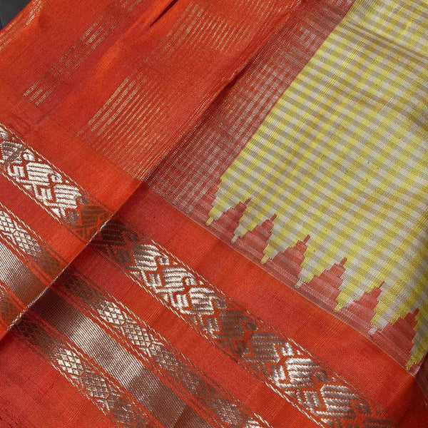 Pure Silk Gadwal in Yellow and Orange